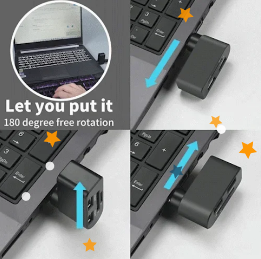 4-in-1 draaibare USB-hub