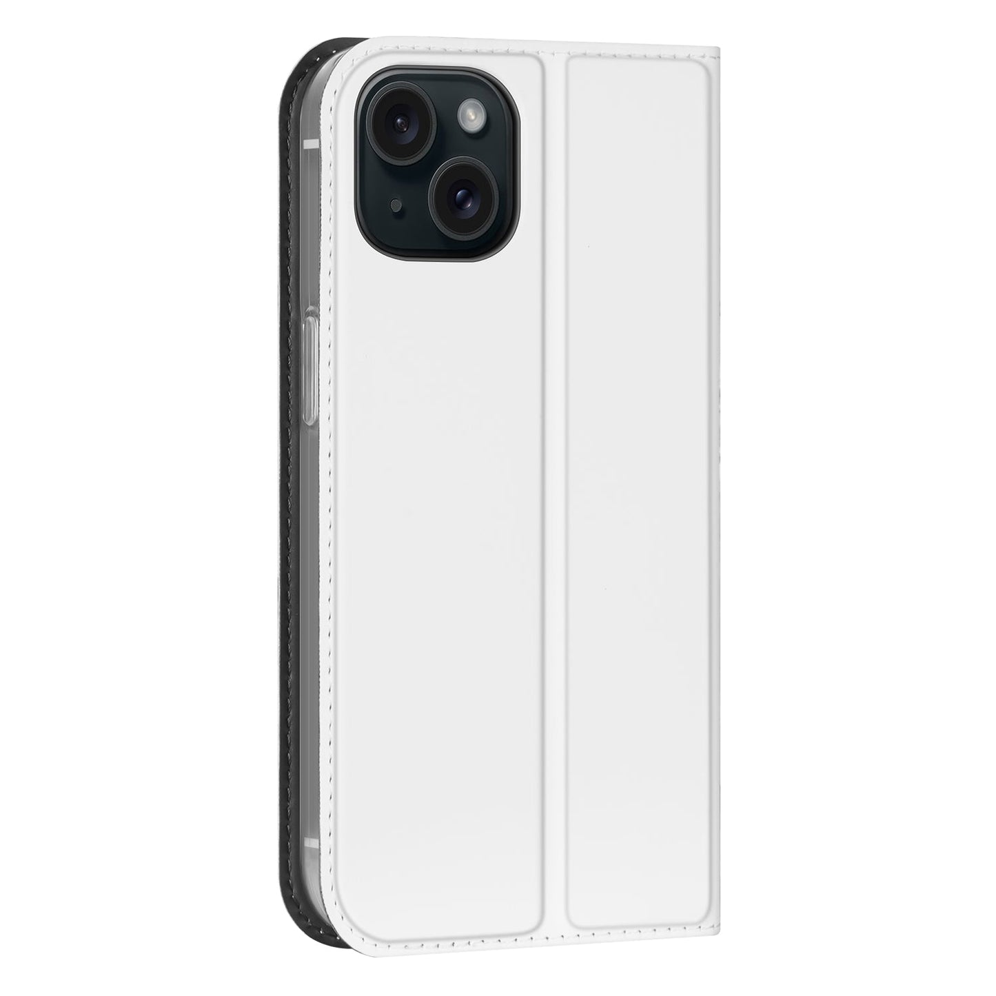 Stand Case Hoesje Geschikt voor de iPhone 15 Wit met Pashouder