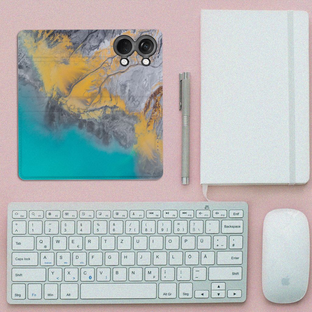 OnePlus Nord 3 Standcase Marble Blue Gold