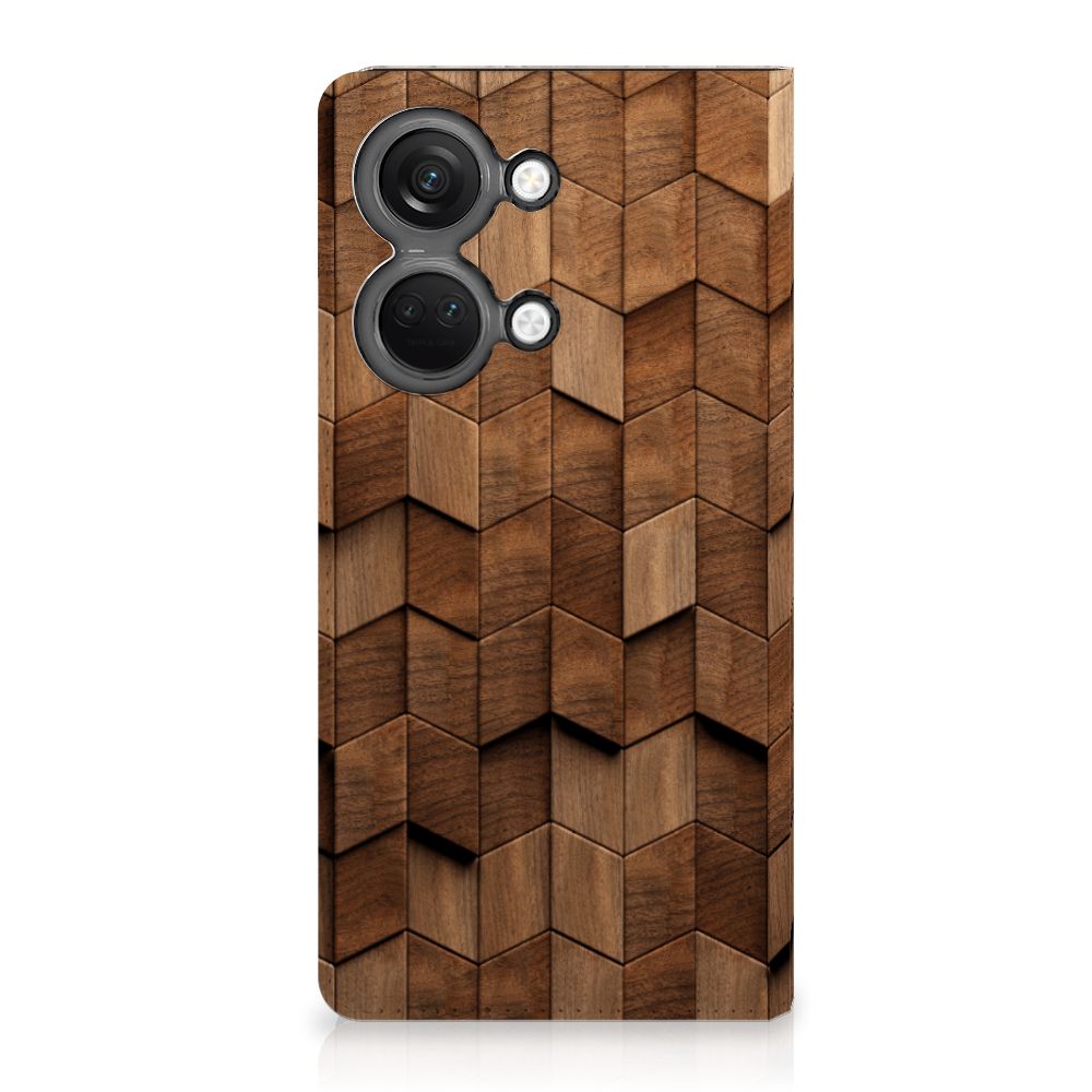 Book Wallet Case voor OnePlus Nord 3 Wooden Cubes