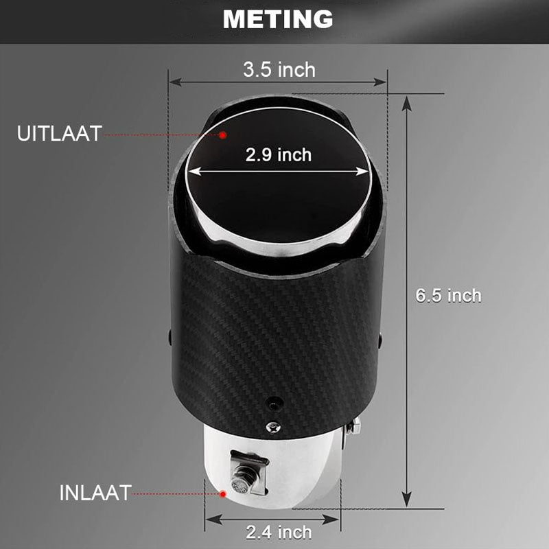 LED Koolstofvezel Uitlaatpijp