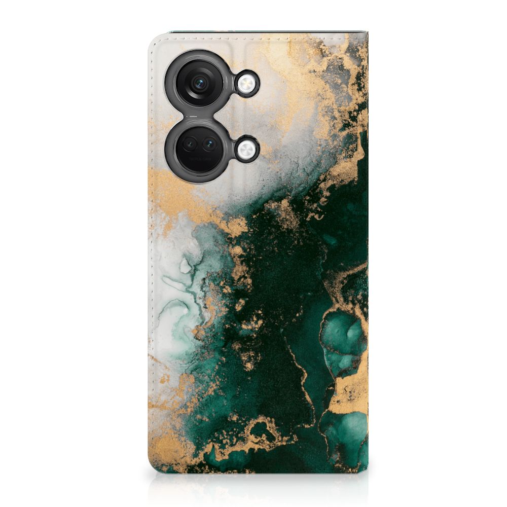 Standcase voor OnePlus Nord 3 Marmer Groen