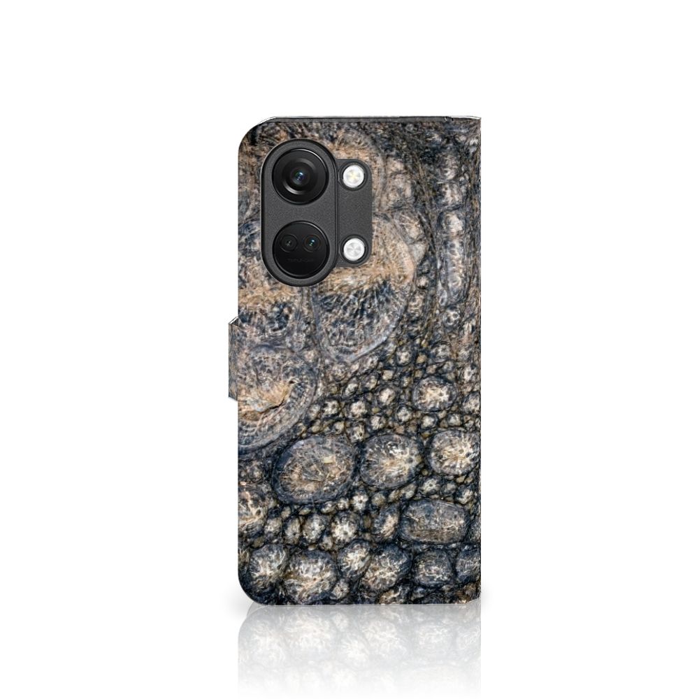 OnePlus Nord 3 Telefoonhoesje met Pasjes Krokodillenprint