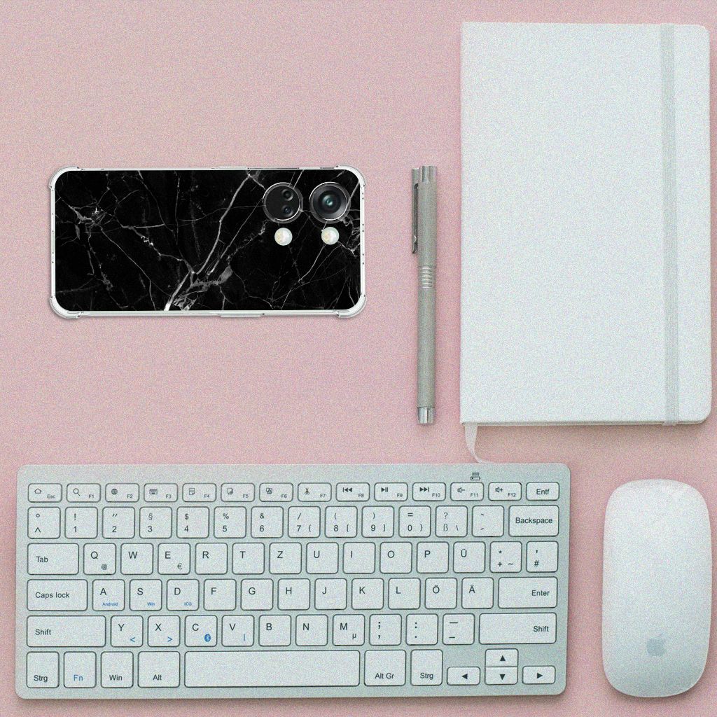 OnePlus Nord 3 Anti-Shock Hoesje Marmer Zwart - Origineel Cadeau Vader