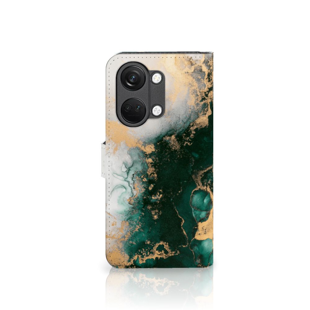 Bookcase voor OnePlus Nord 3 Marmer Groen