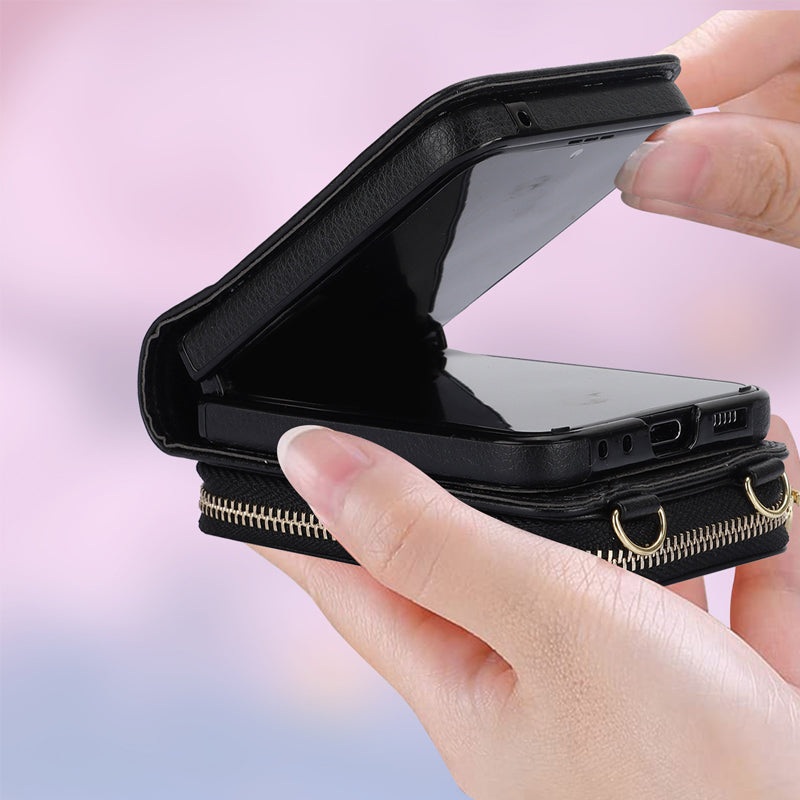 Lederen ritskaarthouder voor Samsung Galaxy Z Flip3/4/5