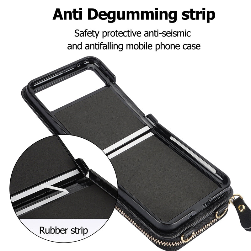 Lederen ritskaarthouder voor Samsung Galaxy Z Flip3/4/5