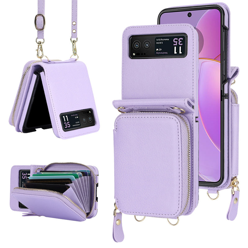 Lederen ritskaarthouder voor Samsung Galaxy Z Flip3/4/5