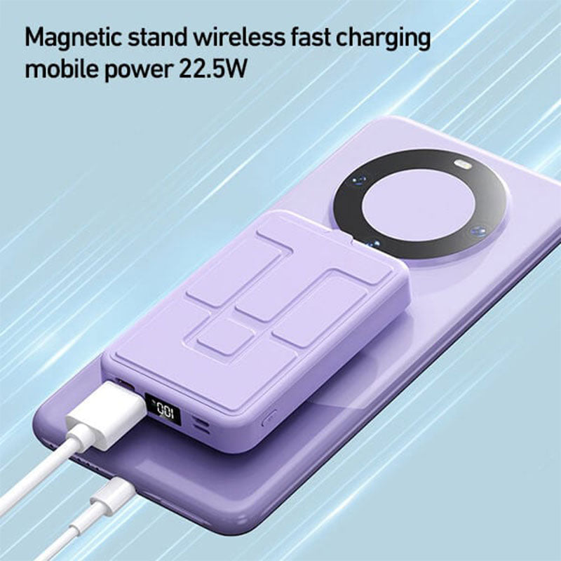 22,5 W 10000 mAh Magnetisch draadloos mobiel opladen met standaard