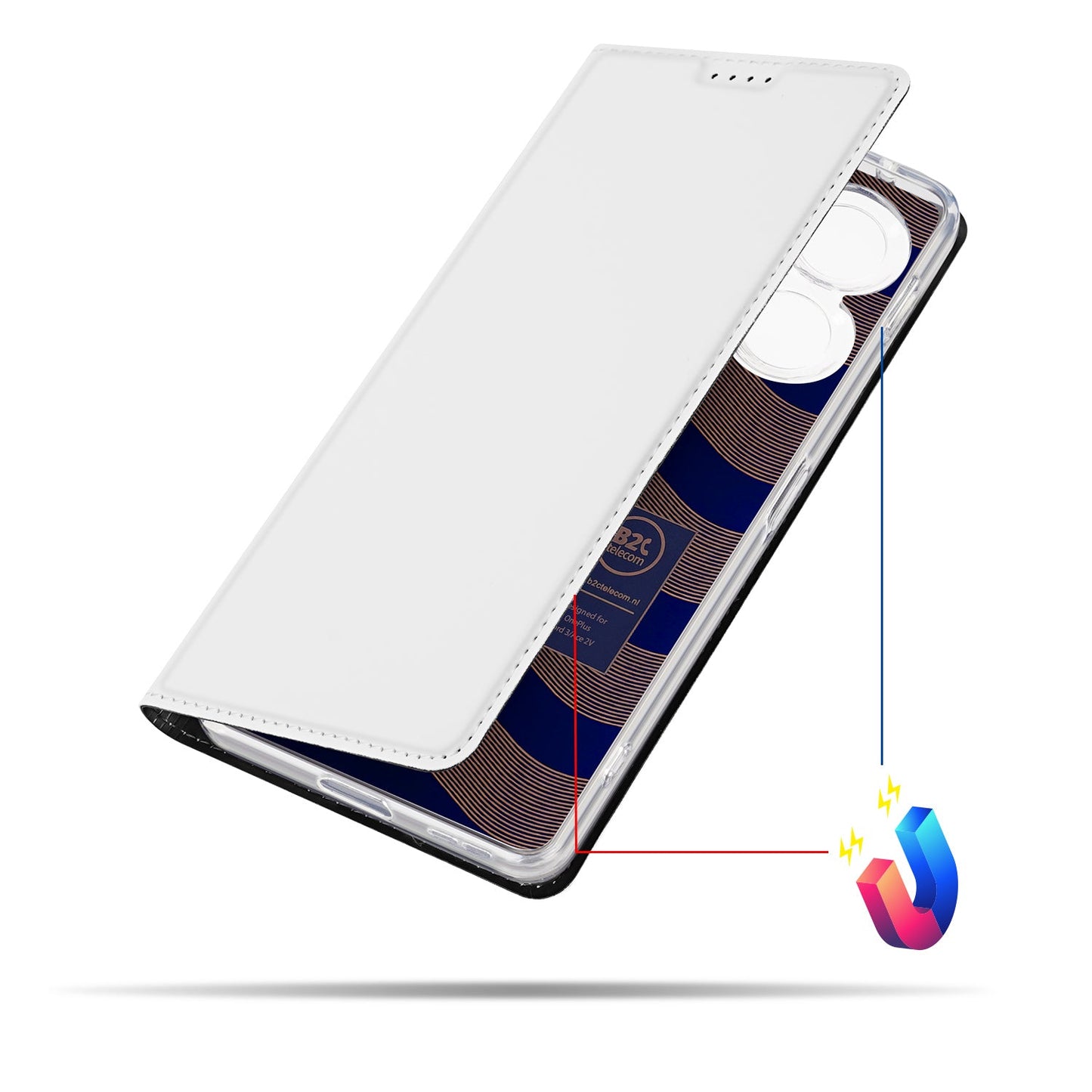 Stand Case Hoesje voor de OnePlus Nord 3 Wit met Pashouder