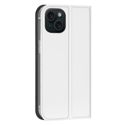 Stand Case Hoesje Geschikt voor de iPhone 15 Wit met Pashouder