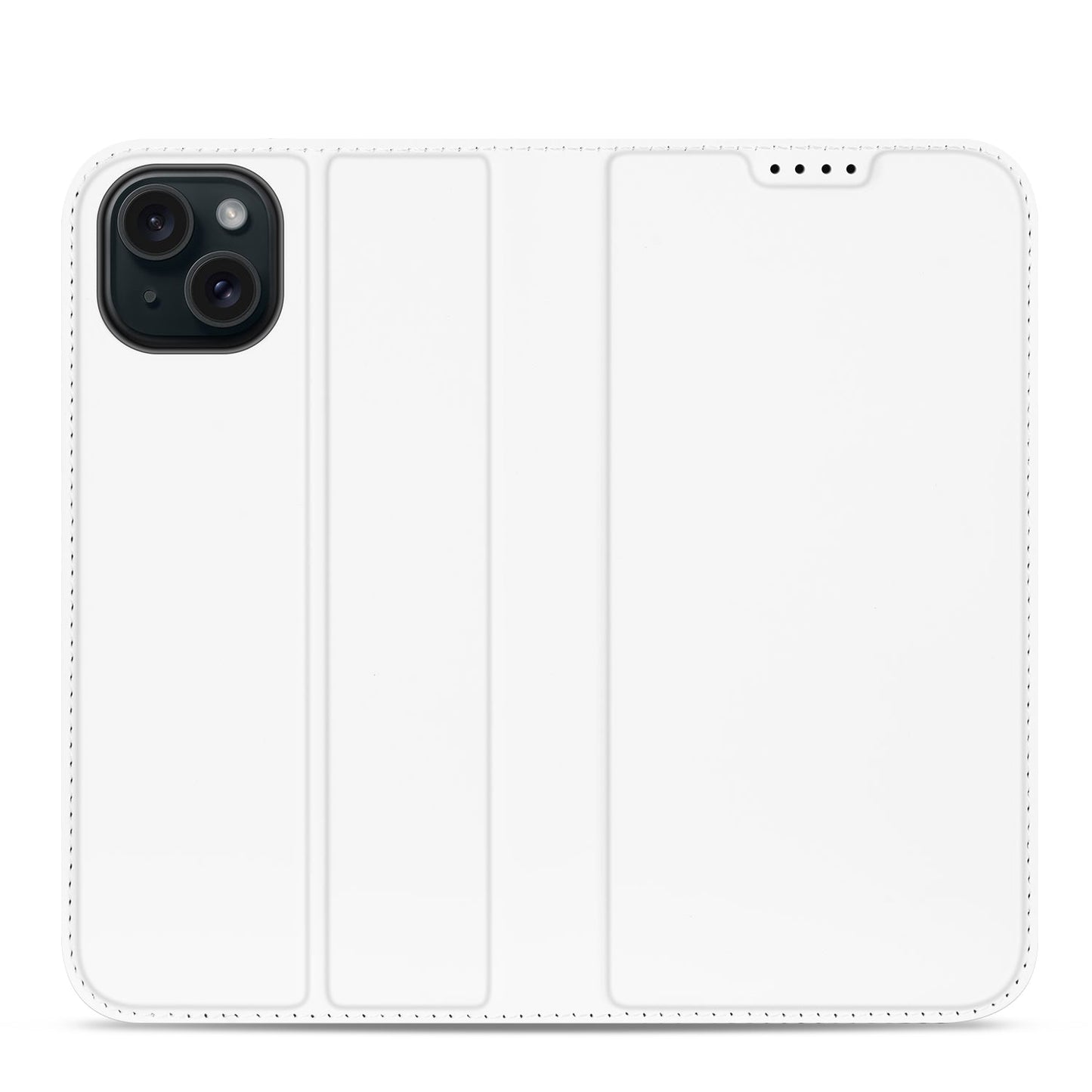 Stand Case Hoesje Geschikt voor de iPhone 15 Wit met Pashouder