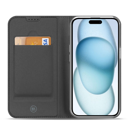 Stand Case Hoesje Geschikt voor de iPhone 15 Wit met Pashouder
