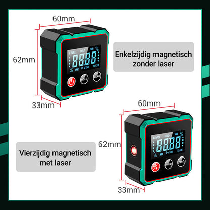 Magnetische Digitale Hoekzoeker met Elektronische Laser