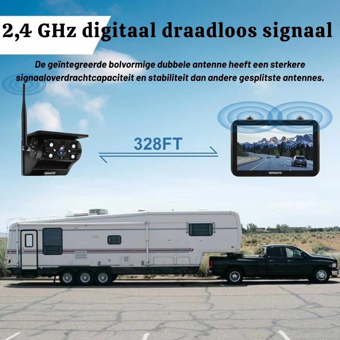 SolarView Touch – Draadloze Achteruitrijcamera met 7" Touchscreen & Magnetische Bevestiging