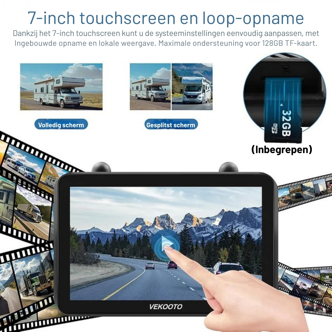 SolarView Touch – Draadloze Achteruitrijcamera met 7" Touchscreen & Magnetische Bevestiging