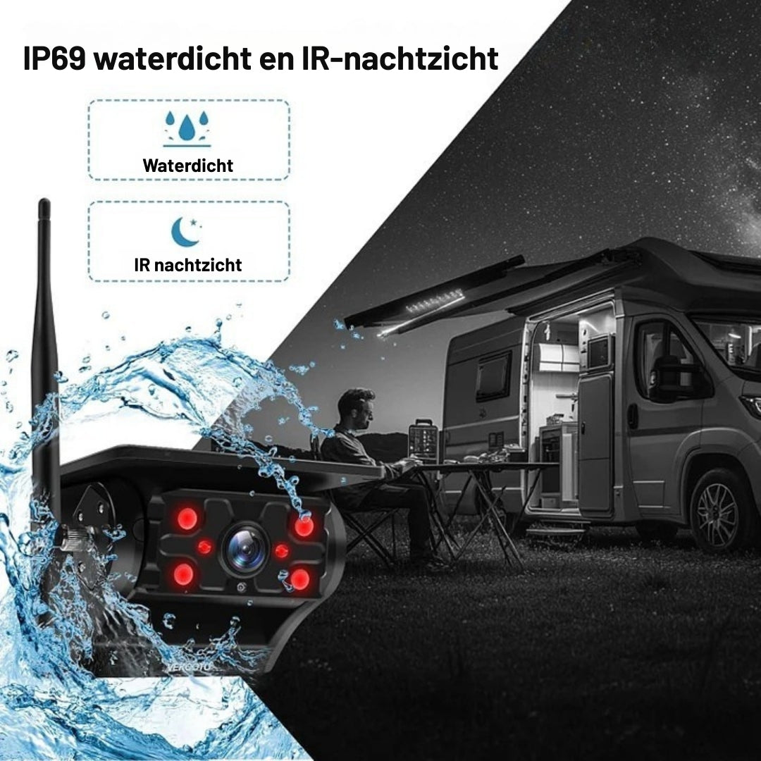 SolarView Touch – Draadloze Achteruitrijcamera met 7" Touchscreen & Magnetische Bevestiging