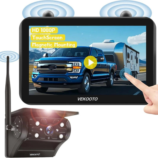 SolarView Touch – Draadloze Achteruitrijcamera met 7" Touchscreen & Magnetische Bevestiging