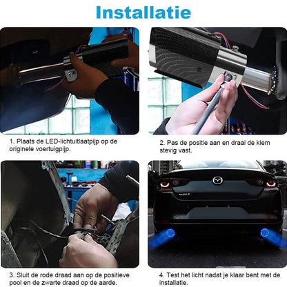 LED Koolstofvezel Uitlaatpijp