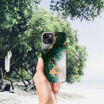 Marmeren Print Telefoonhoesje voor iPhone 15 Marmer Groen